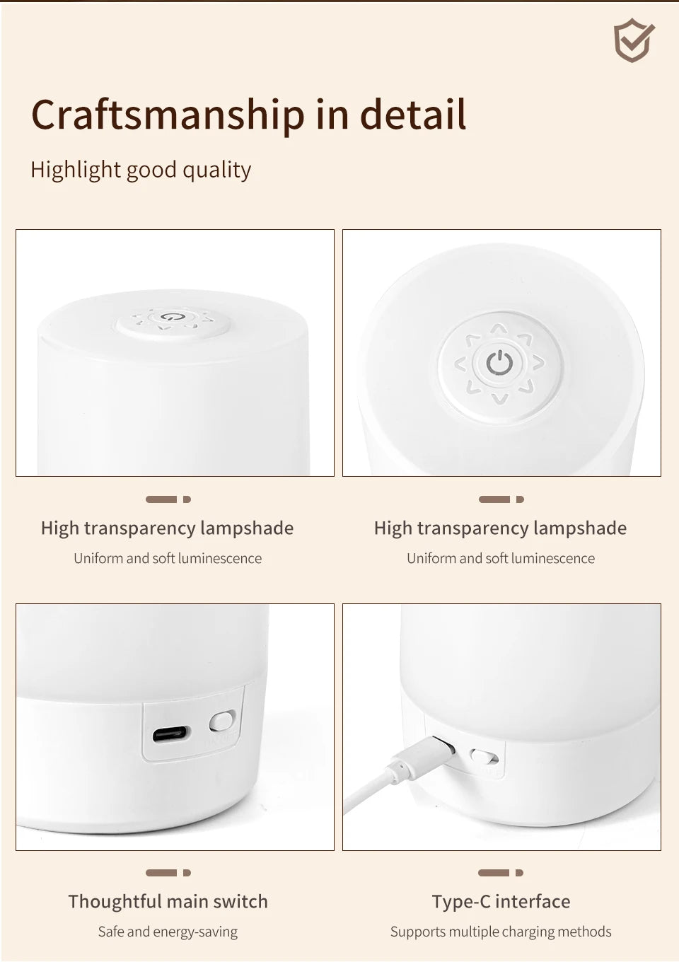 Touch Control Bedside Lamp
